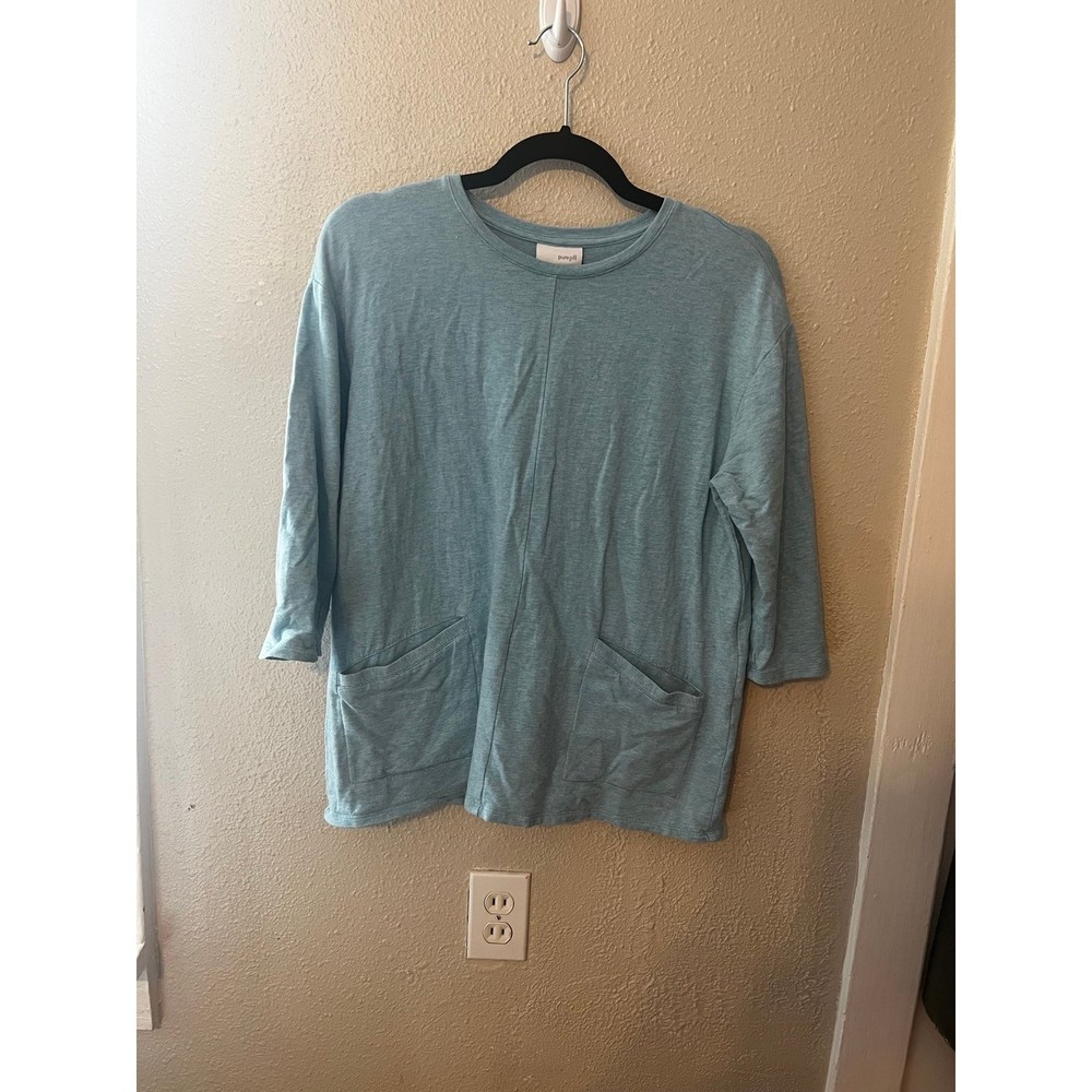 Pure Jill Light Blue Tunic Top Size M Tall